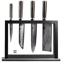Набор ножей из дамасской стали Huo Hou Set of 5 Damascus Knife Sets (4 ножа + подставка) 