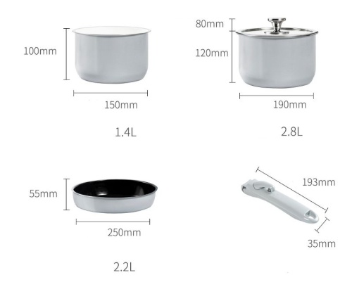 Набор посуды 17PIN Enamel Stainless Steel Pot Set фото 2