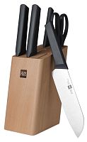 Набор ножей Huo Hou Fire Kitchen Steel Knife Set (6 предметов с подставкой) 